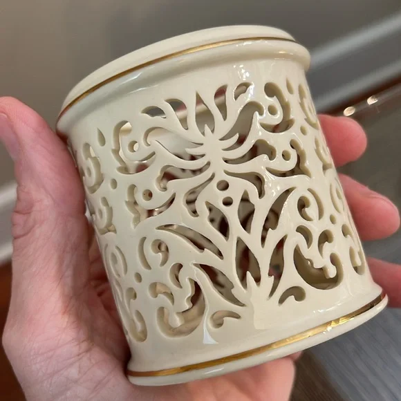 Illuminations By Lenox Collection Pierced Tealight Candle Holder with Candles - Picture 10 of 15